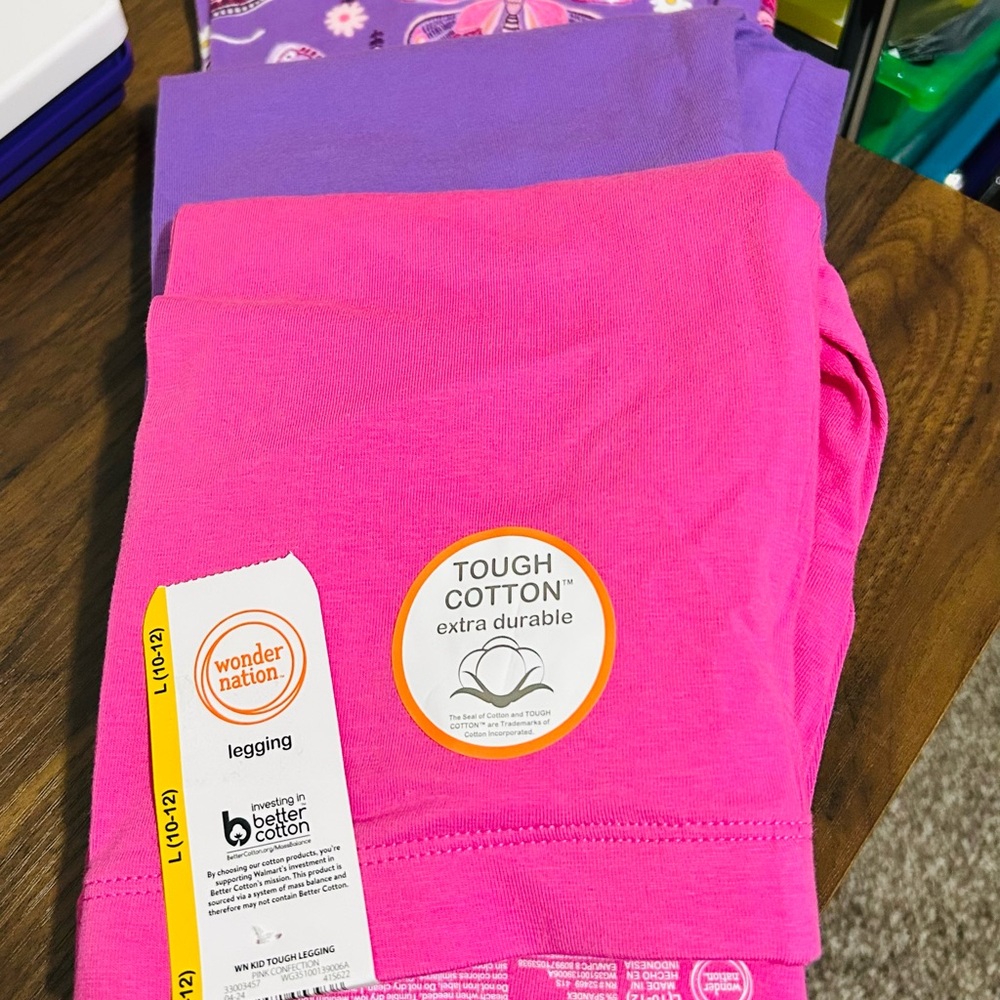 Wonder Nation Pink Leggings 3-pack